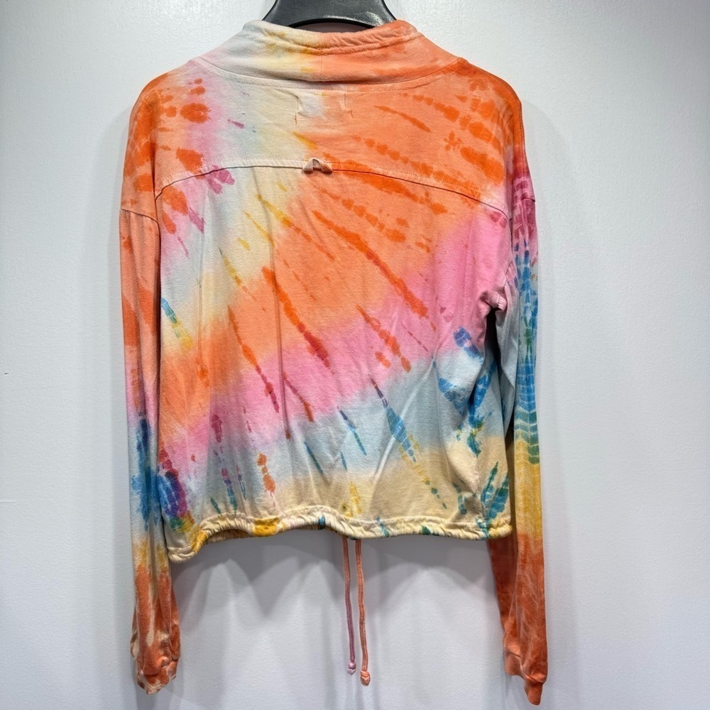 Urban Outfitters Anthropologie Y2K Rainbow Tie Dye Long Sleeve Top Size Small - Picture 3 of 12